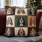 Basset Hounds Quilted Cushion Cover printed cushion cover