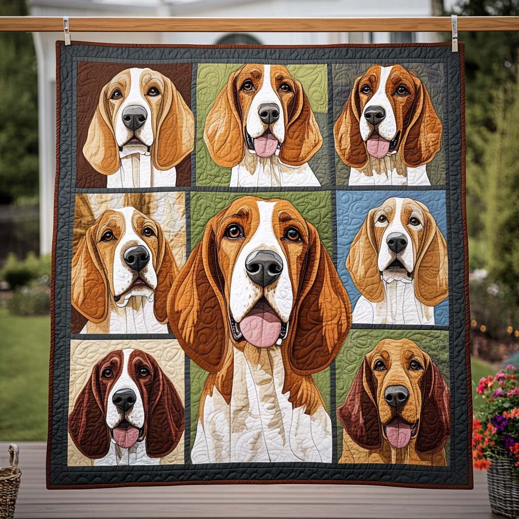 Basset Love Quilted Blanket printed blanket