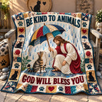 Be Kind To Animals Quilted Blanket printed blanket
