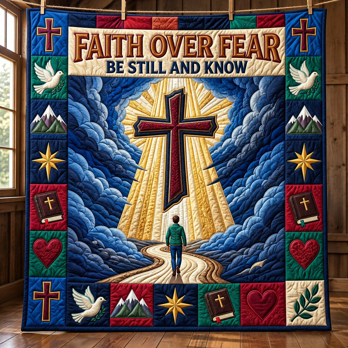 Be Still And Know Quilted Blanket printed blanket