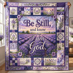 Be Still Lavender Quilted Blanket printed blanket