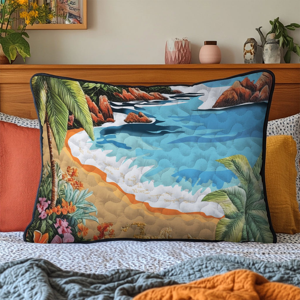 Beach Haven Quilted Bedding Cushion Cover printed cushion cover