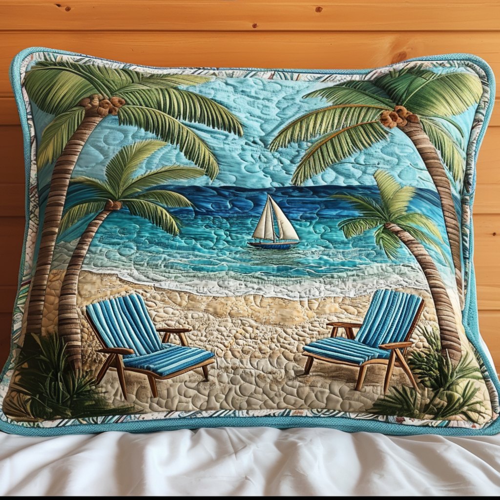Beach Memories Quilted Bedding Cushion Cover printed cushion cover