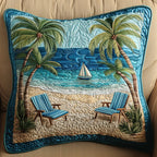 Beach Memories Quilted Cushion Cover printed cushion cover