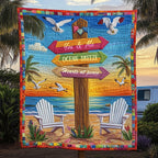 Beach You And Me Quilted Blanket printed blanket