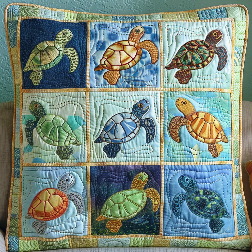 Beachfront Harmony Quilted Cushion Cover printed cushion cover