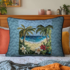 Beachfront Serenity Quilted Bedding Cushion Cover printed cushion cover