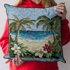 Beachfront Serenity Quilted Cushion Cover printed cushion cover