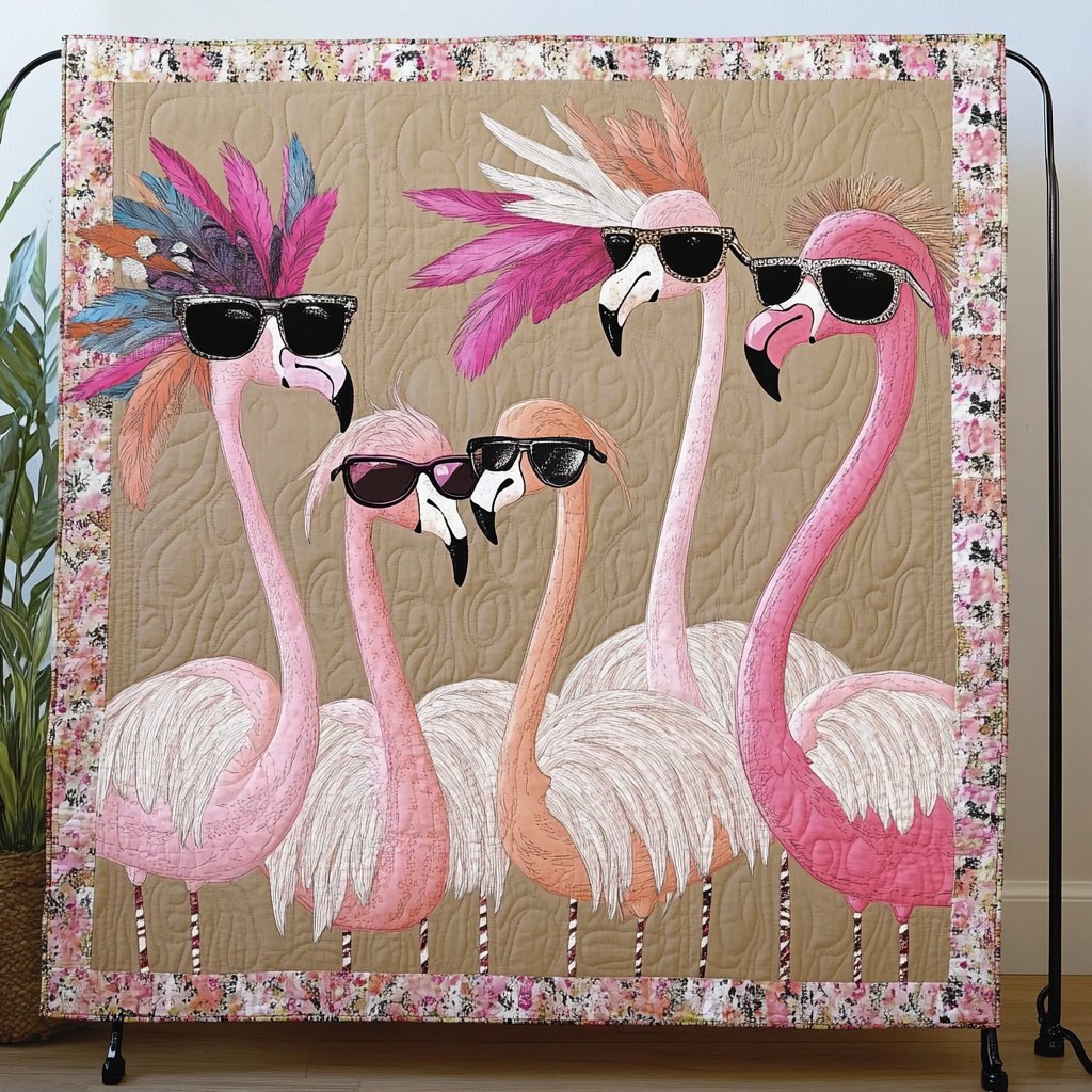 Beachside Beauties Quilted Blanket printed blanket