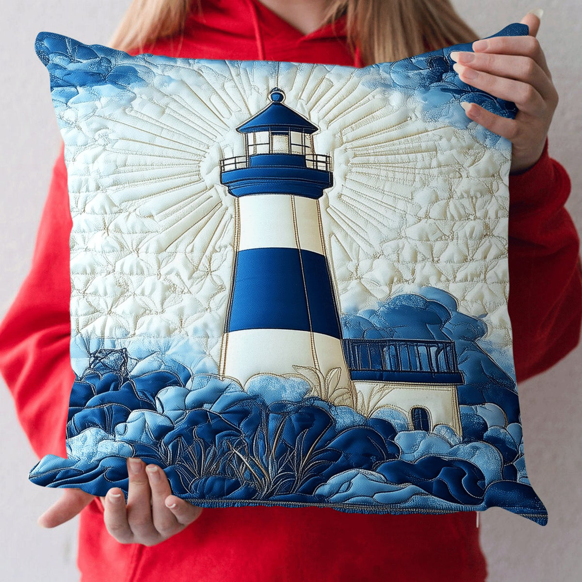 Beacon Breeze Quilted Cushion Cover printed cushion cover