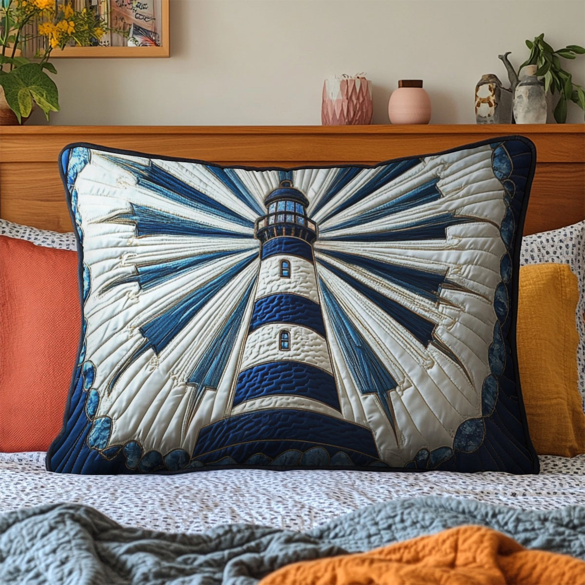 Beacon Glow Quilted Bedding Cushion Cover printed cushion cover