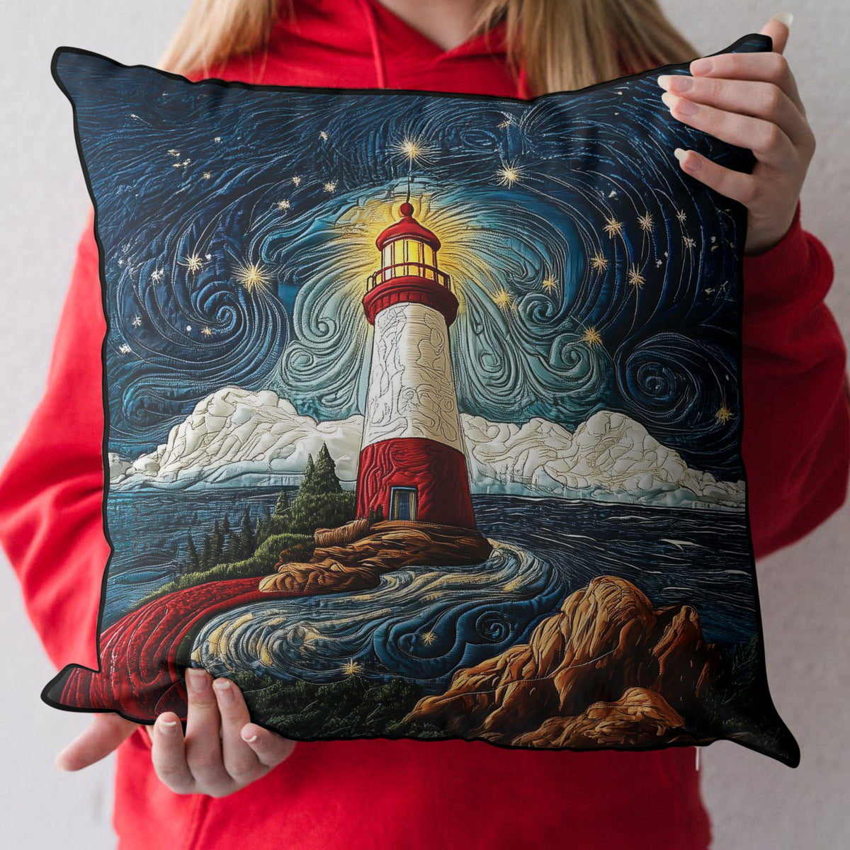 Beacon of Hope Quilted Cushion Cover printed cushion cover