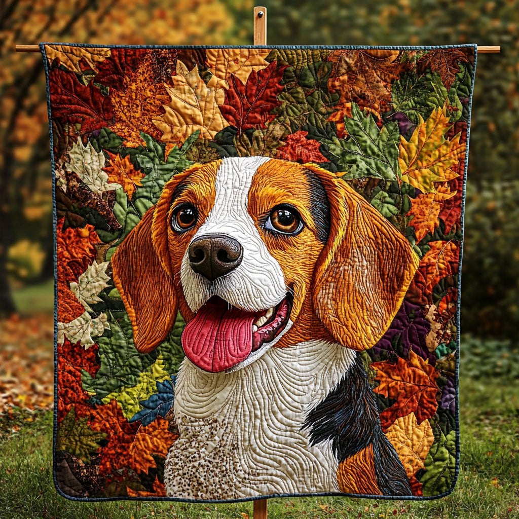 Beagle Autumn Delight Quilted Blanket printed blanket