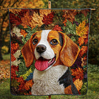 Beagle Autumn Delight Quilted Blanket printed blanket