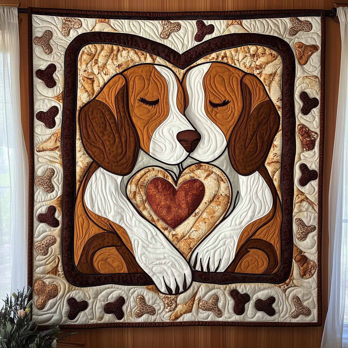 Beagle Bond of Love Quilted Blanket printed blanket