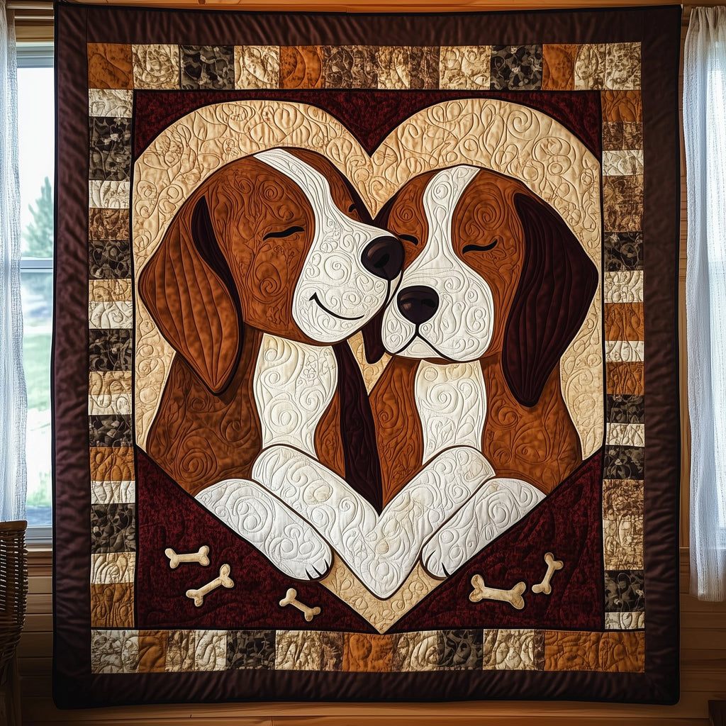 Beagle Bond of Love Quilted Blanket printed blanket
