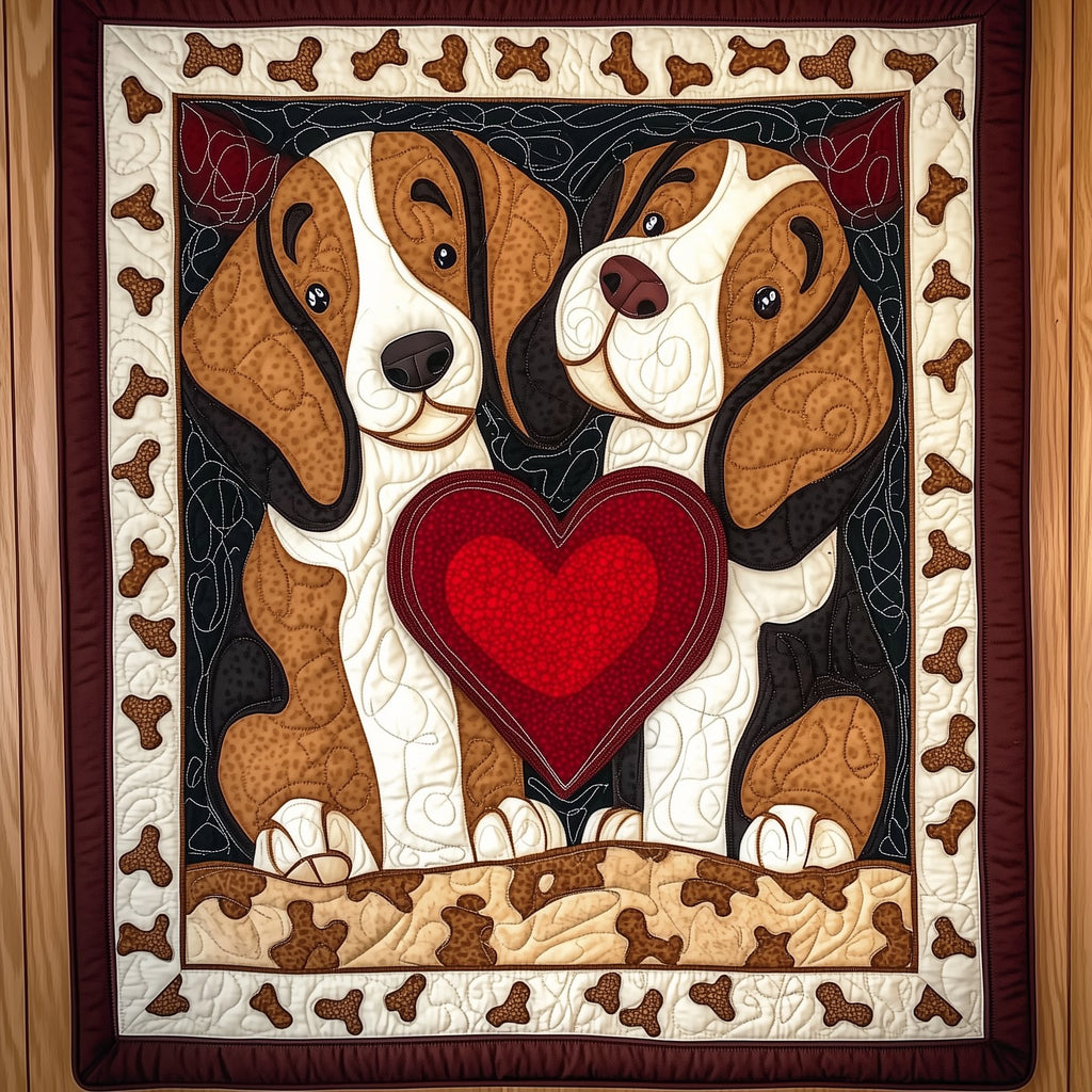 Beagle Bond of Love Quilted Blanket printed blanket