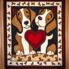 Beagle Bond of Love Quilted Blanket printed blanket