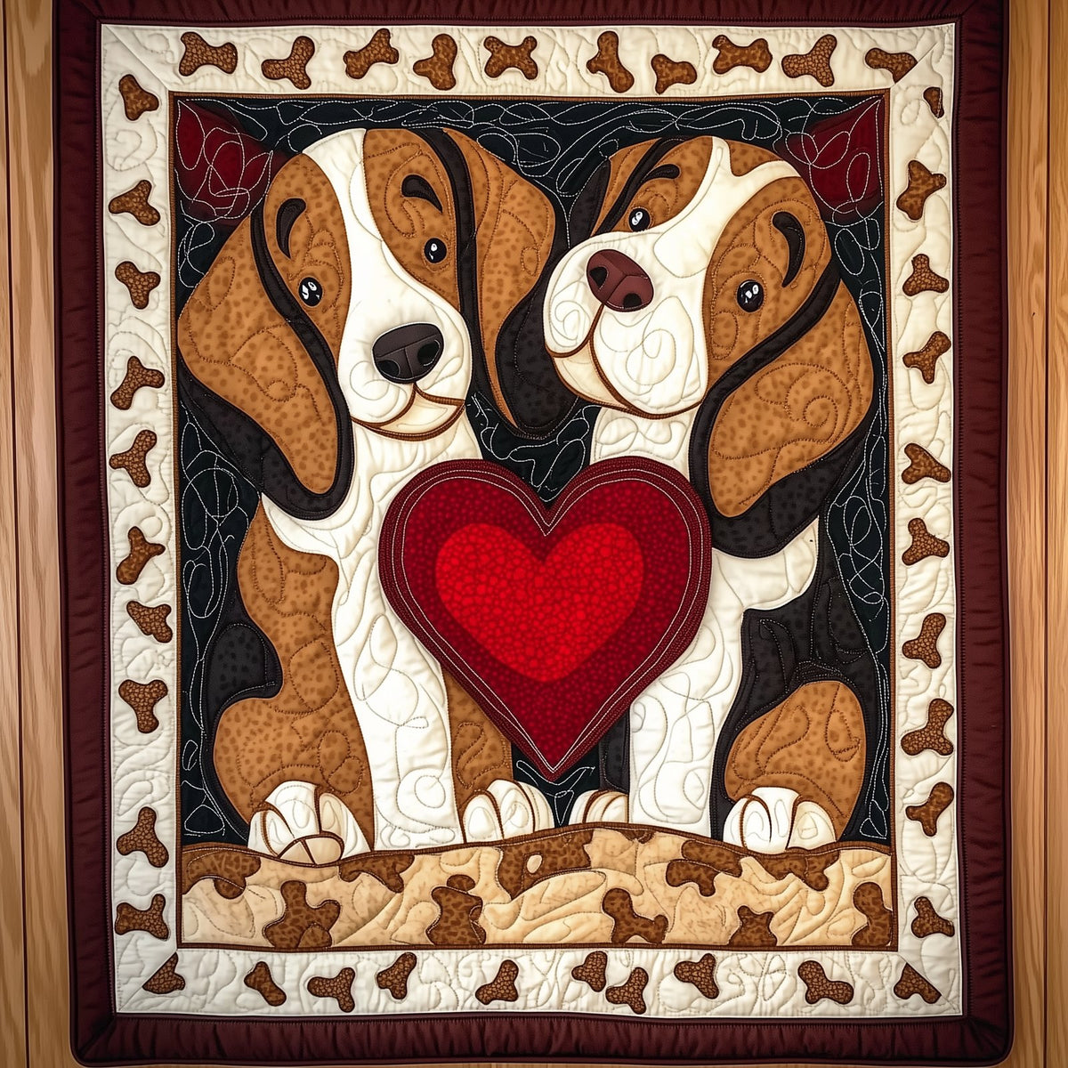 Beagle Bond of Love Quilted Blanket printed blanket