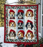 Beagle Christmas Cuddles Quilted Blanket printed blanket