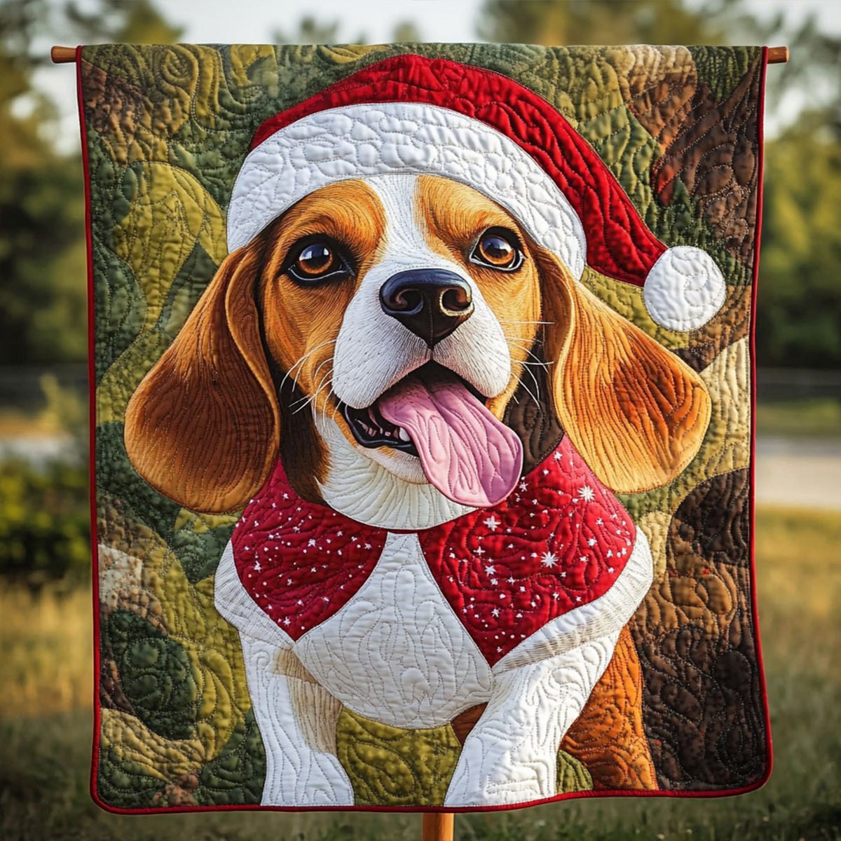 Beagle Festive Spirit Quilted Blanket printed blanket