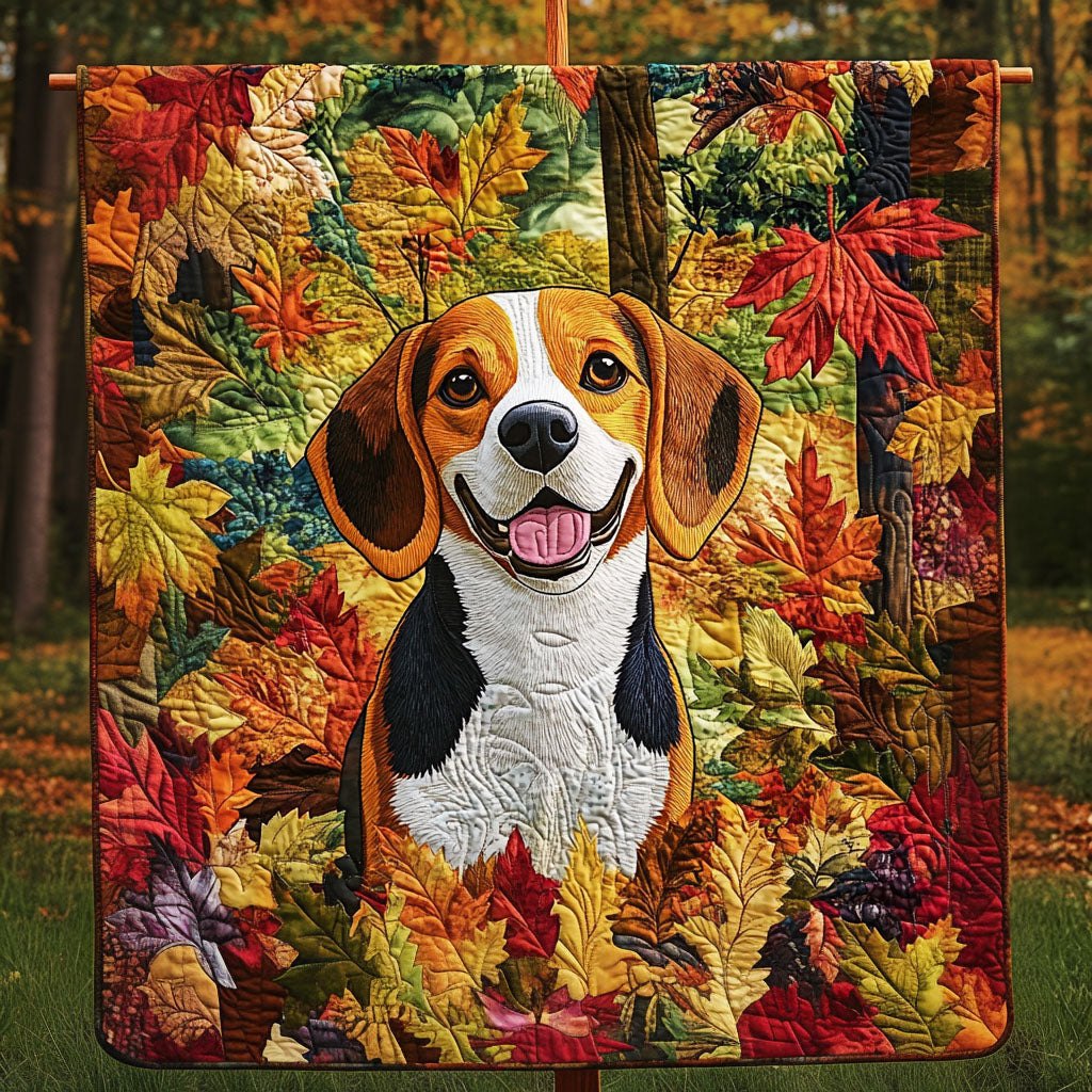 Beagle Forest Trail Quilted Blanket printed blanket