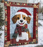 Beagle Holiday Joy Quilted Blanket printed blanket