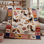 Beagle Patchwork Quilted Blanket printed blanket