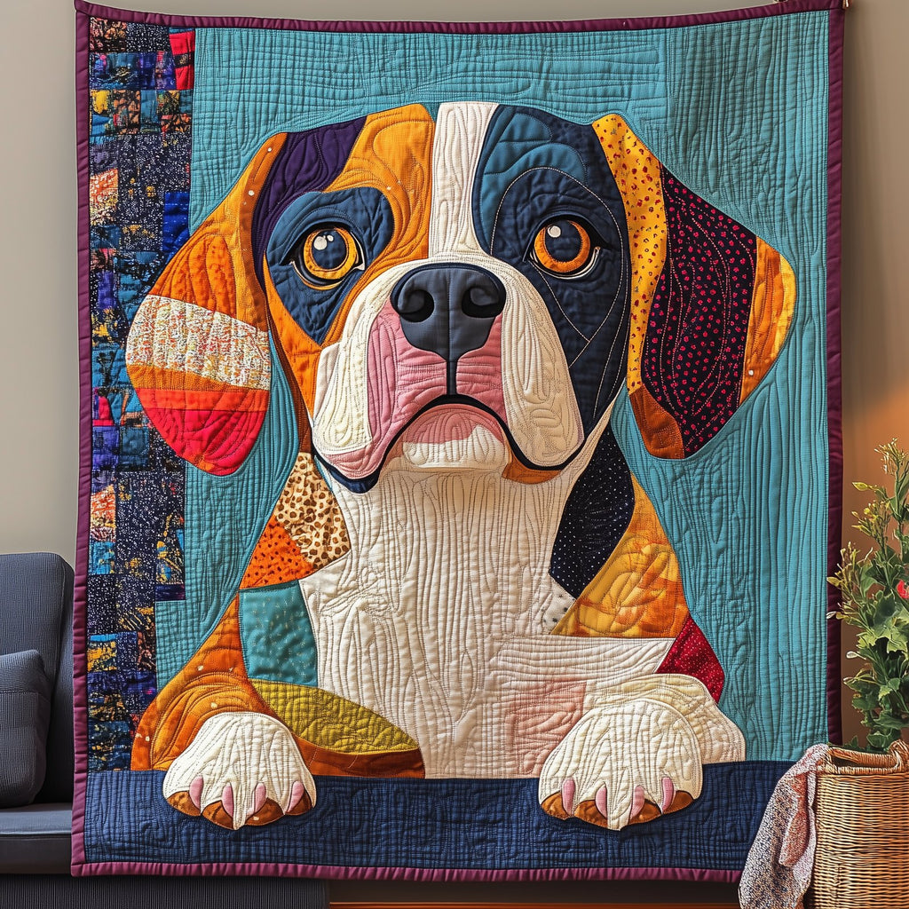 Beagle Patchwork Quilted Blanket printed blanket