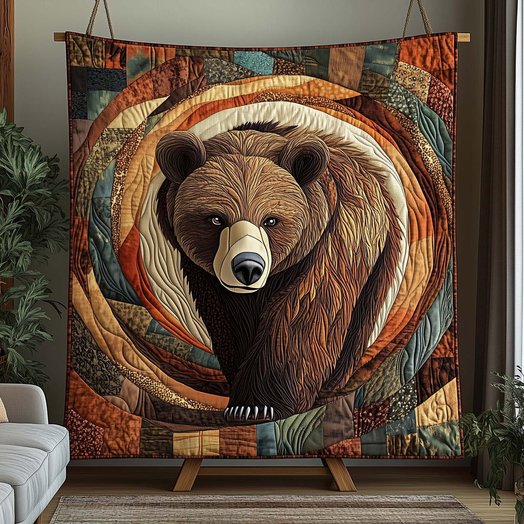 Bear Guardian Quilted Blanket printed blanket