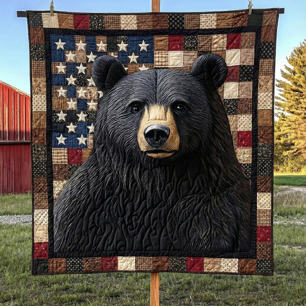 Bear Haven Quilted Blanket printed blanket