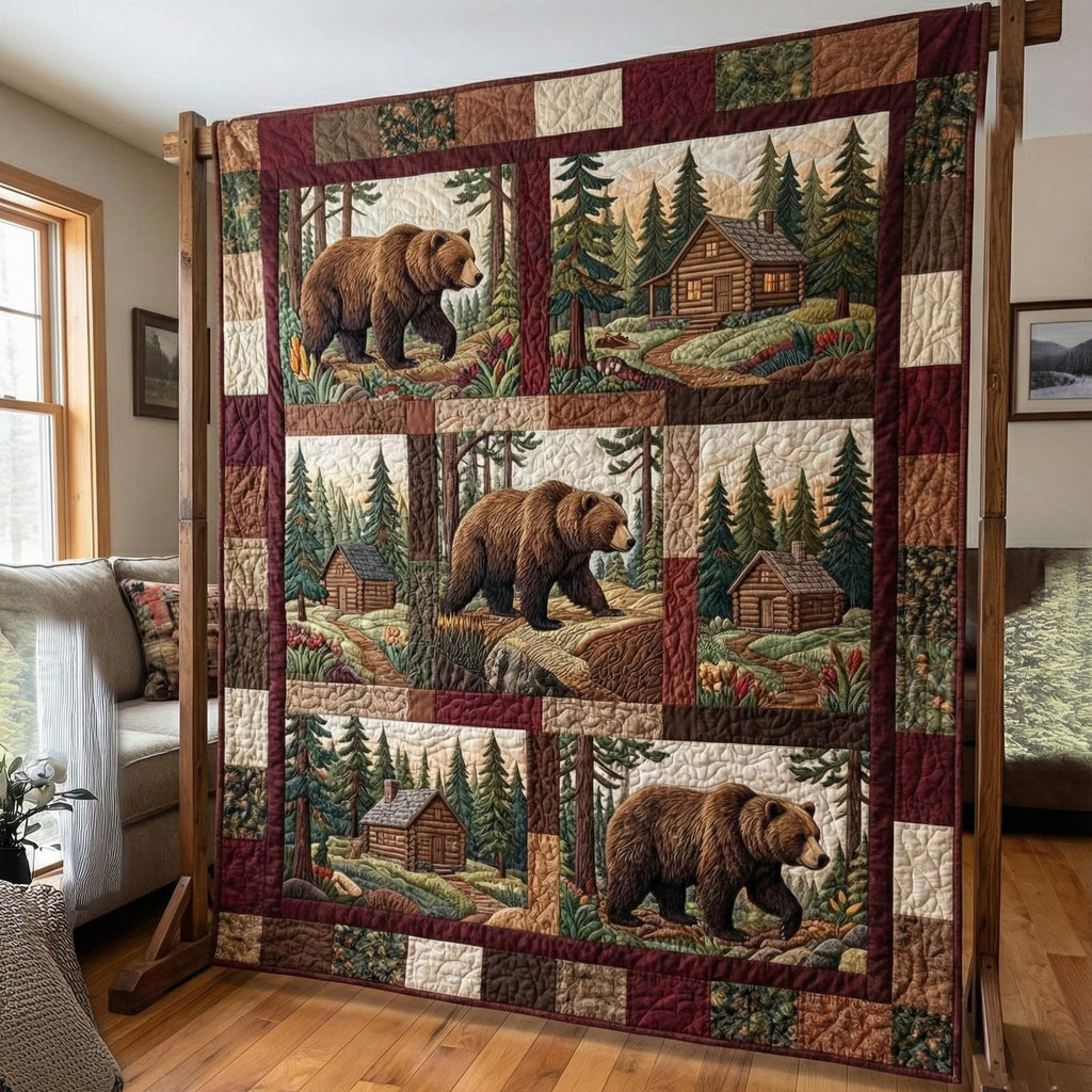 Bear Haven Quilted Blanket printed blanket