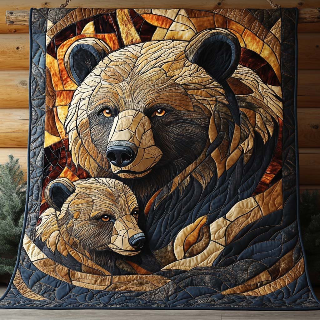 Bear Hug Haven Quilted Blanket printed blanket
