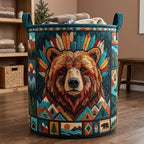 Bear Portal Quilted Laundry Hamper printed laundry hamper