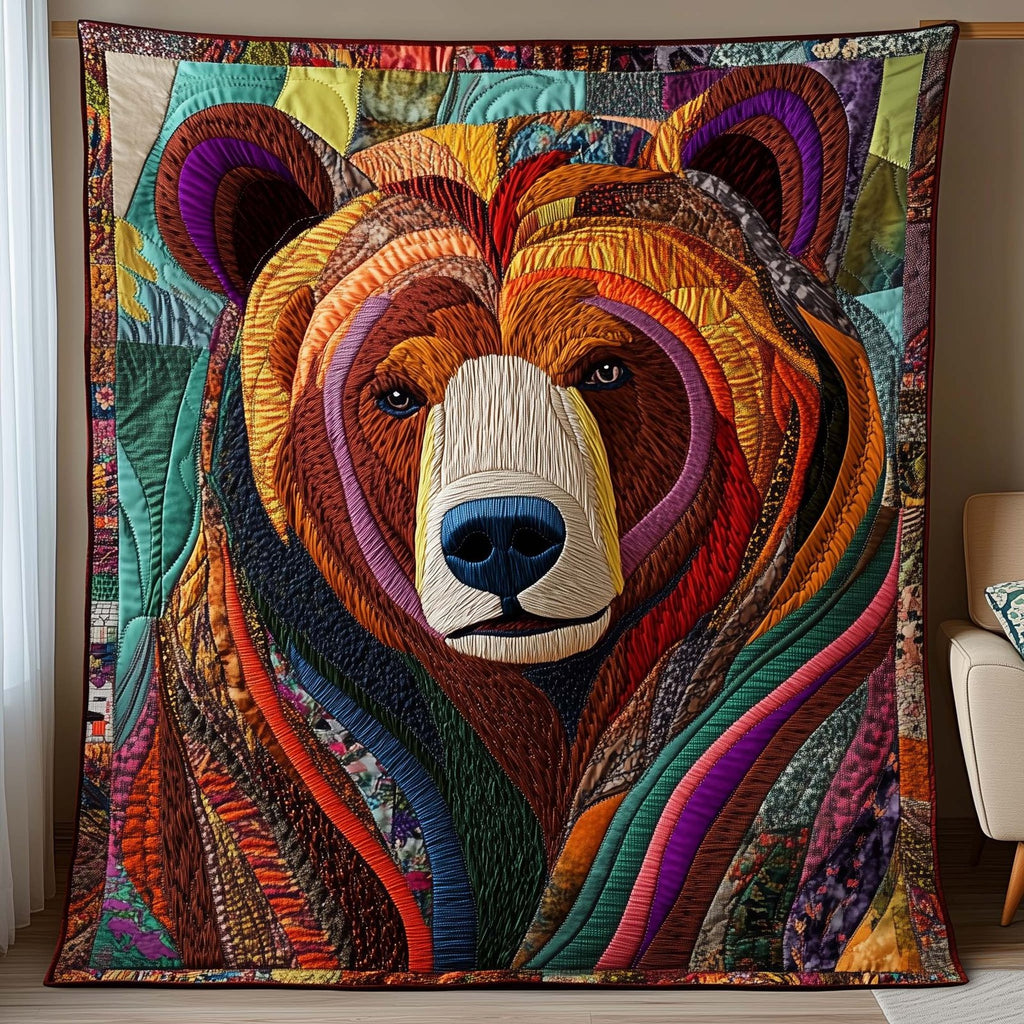 Bear Trail Quilted Blanket printed blanket
