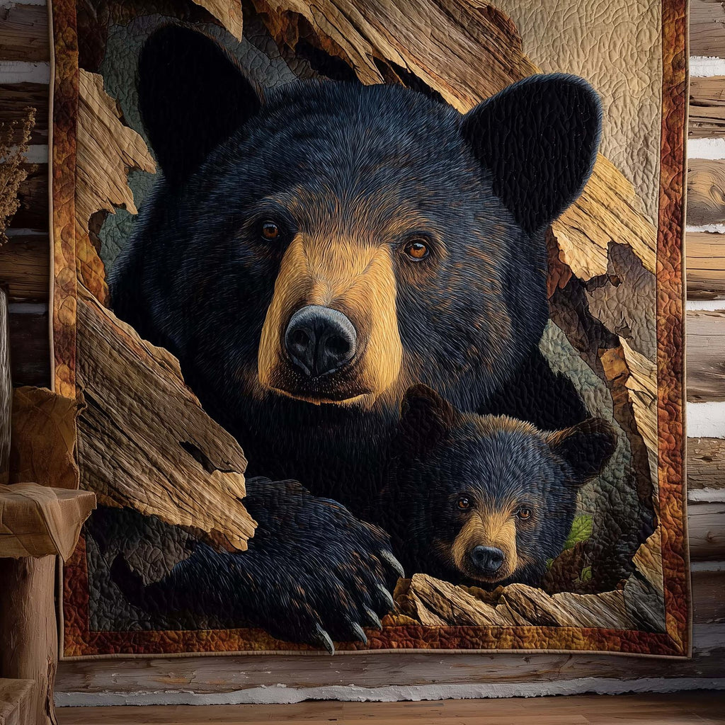 Bear Trail Quilted Blanket printed blanket