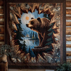 Bear Trail Quilted Blanket printed blanket