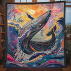 Beautiful Whale Dance Quilted Blanket printed blanket