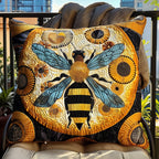 Bee Majesty Quilted Cushion Cover printed cushion cover