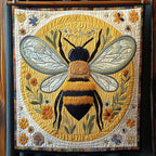 Bee's Bouquet Quilted Blanket printed blanket