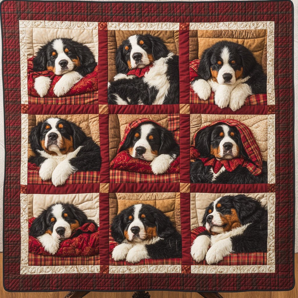Bernese Mountain Haven Quilted Blanket printed blanket
