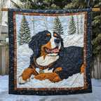 Bernese Mountain Retreat Quilted Blanket printed blanket