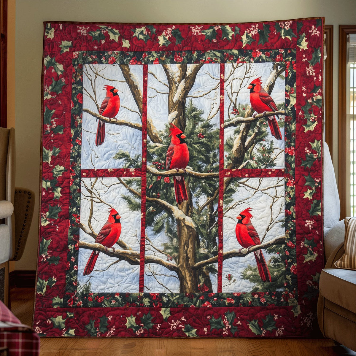 Berry Branch Bliss Quilted Blanket printed blanket