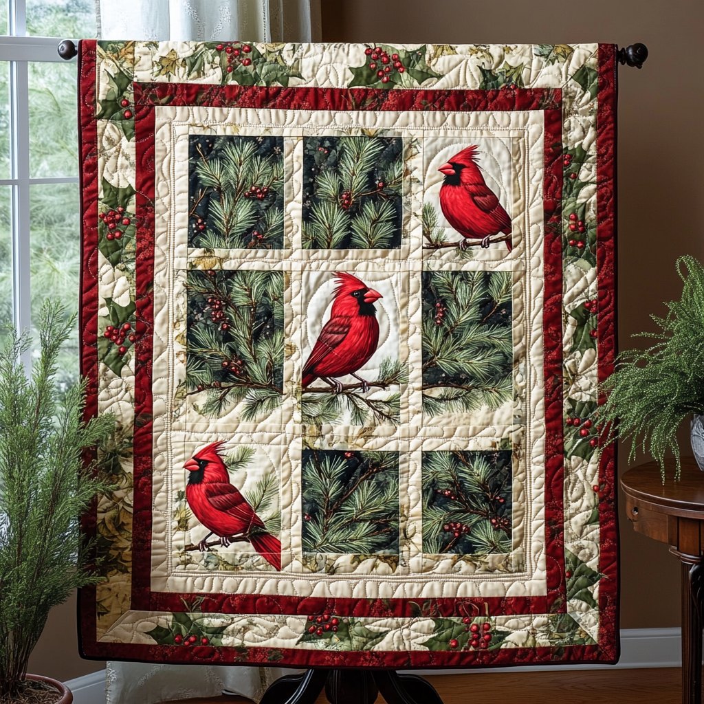 Berry Perch Quilt Quilted Blanket printed blanket
