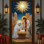 Bethlehem Night Quilted Door Curtain printed door curtain
