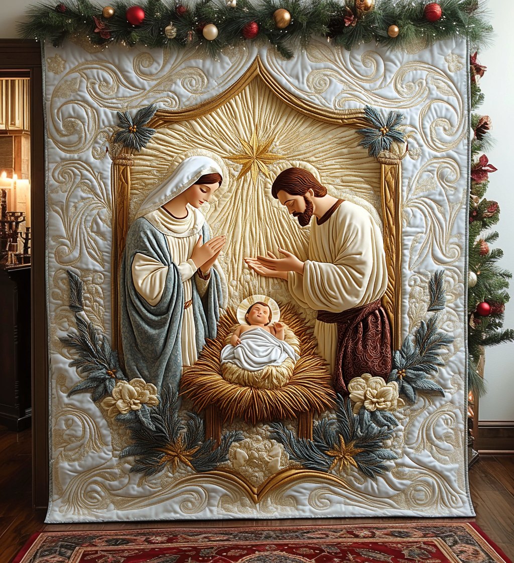 Bethlehem Peace Quilted Blanket printed blanket