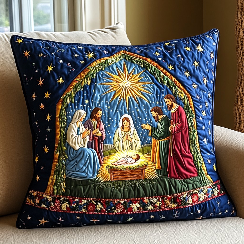 Bethlehem Peace Quilted Cushion Cover printed cushion cover