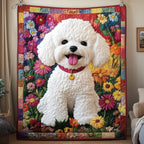 Bichon Frise Quilted Blanket printed blanket