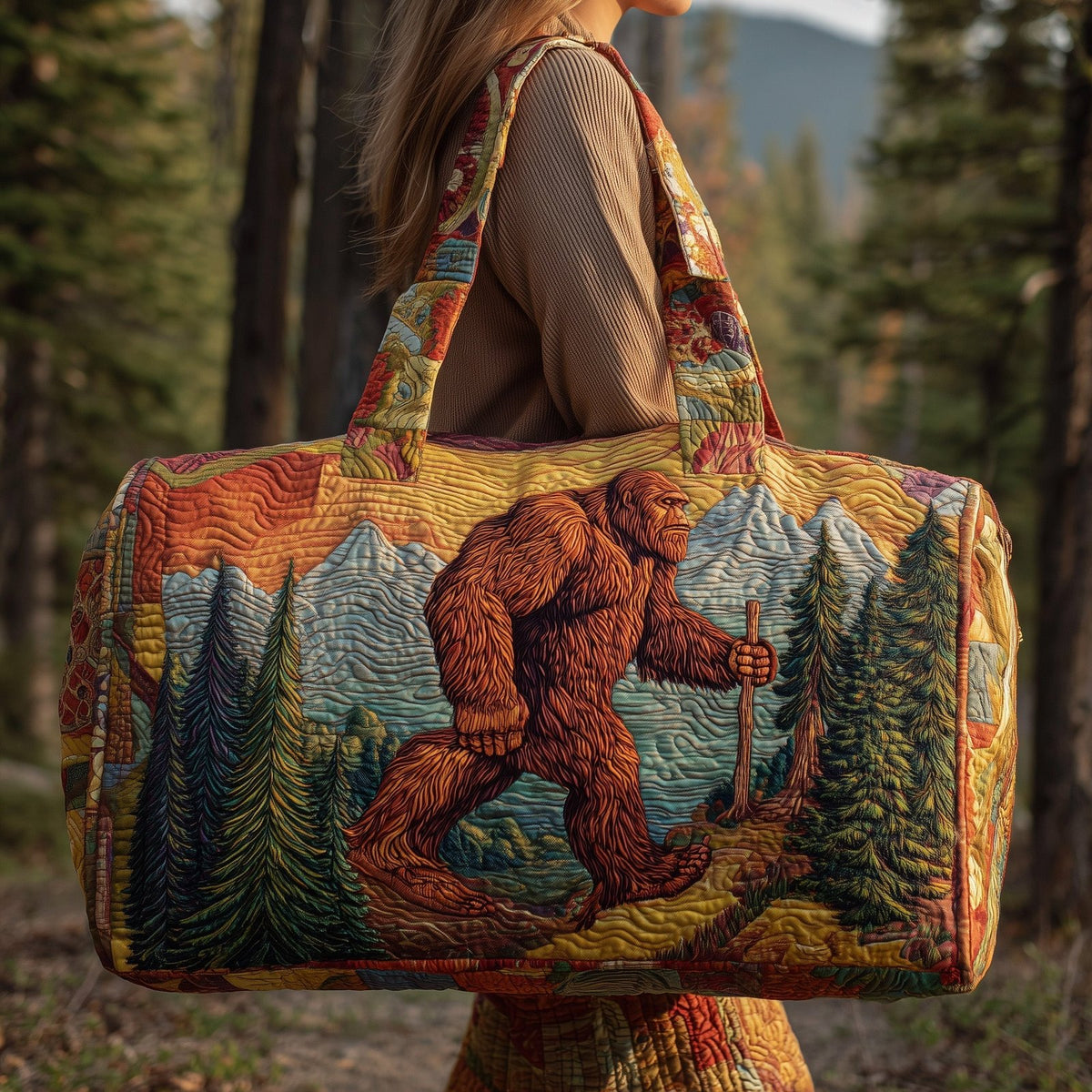 Bigfoot Quilted Duffle Bag printed duffle bag