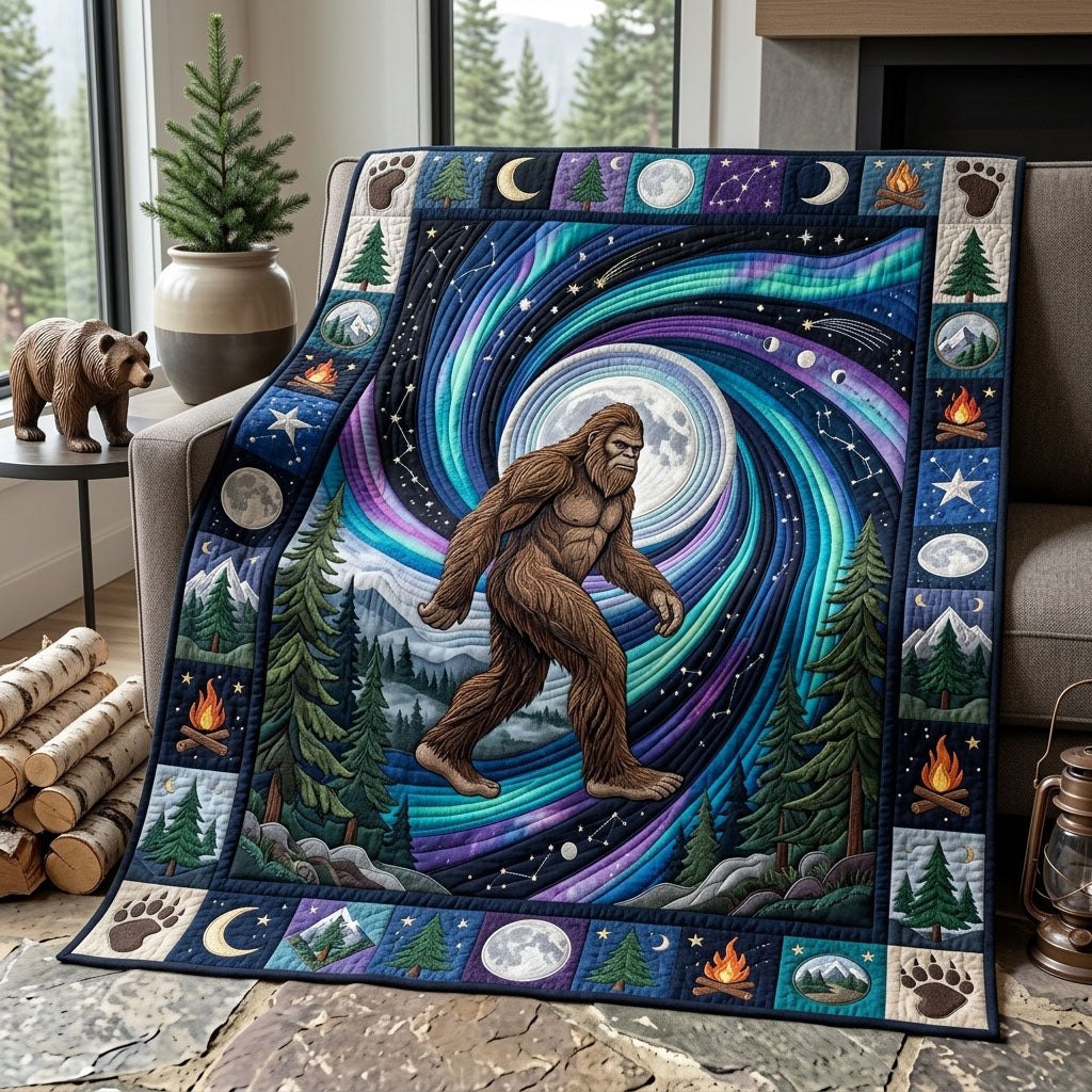 Bigfoot Sasquatch Quilted Blanket printed blanket